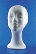 Styropor hoofd vrouw halflange hals 32cm