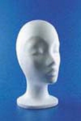 xStyropor hoofd vrouw korte hals 30cm